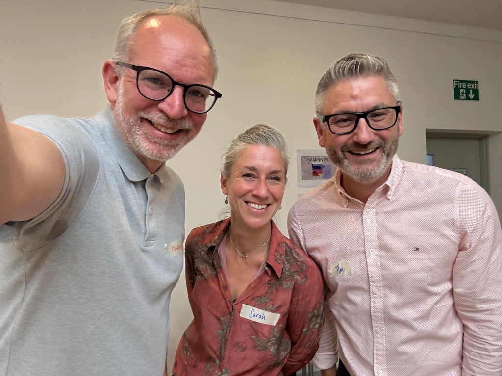 Selfie image of Sarah, Markus and Tim